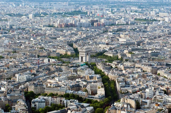 Letecký pohled na arc de triumf z Eiffelovy věže — Stock fotografie