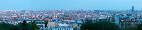 Panoramic aerial view on Paris at sunset from Sacre Coeur on Montmartre — Stock Photo, Image