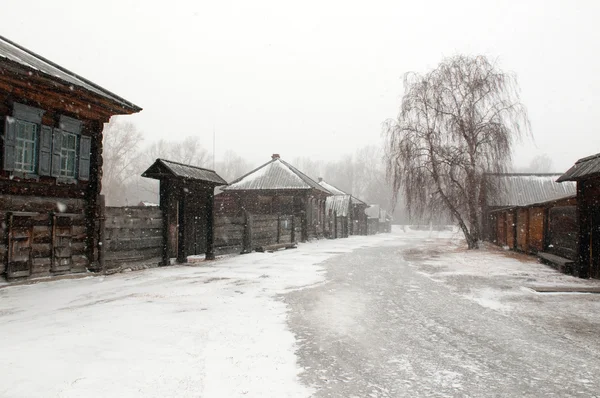 Shushenskoye-osiedle typu miejskiego syberyjski — Zdjęcie stockowe