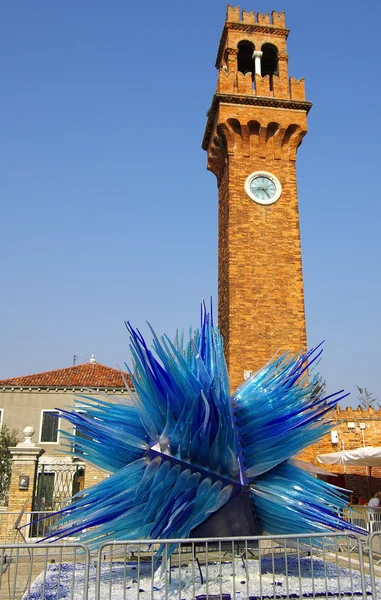 Verre de Murano bleu — Photo