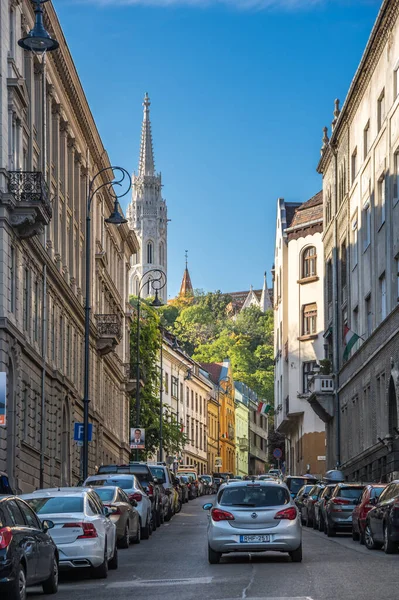 Budapest Węgry Października 2019 Widok Ulicę Historycznym Centrum Budapesztu Stolicy — Zdjęcie stockowe