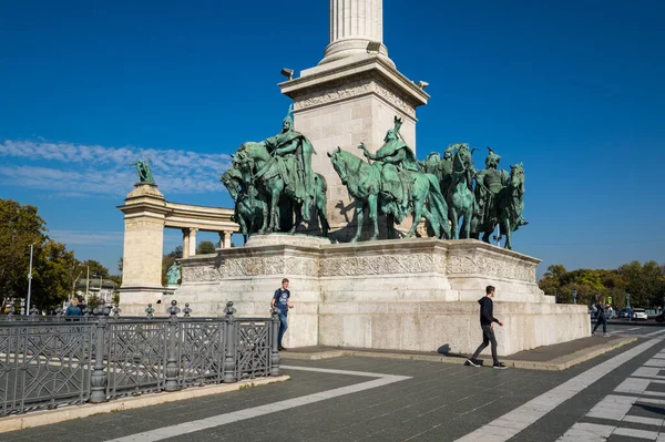 Budapest Węgry Października 2019 Millennium Monument Heroes Square Jest Jednym — Zdjęcie stockowe