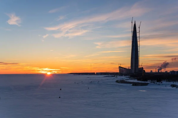 俄罗斯圣彼得堡拉赫塔中心和芬兰湾全景 — 图库照片