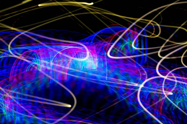 Abstract Pattern City Lights Cars Windows Streetlights Bars Stock Picture
