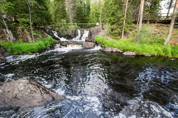 View Ahvenkoski Waterfall Republic Karelia Russia — Stock Photo, Image