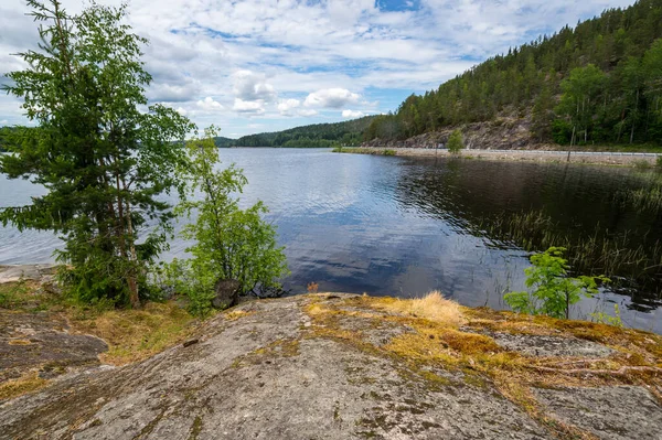 Vue Sur Lac République Carélie Russie — Photo