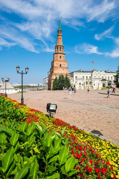 Krzywa Wieża Syuyumbike Kremlu Kazańskim Kazań Republika Tatarstanu Rosja — Zdjęcie stockowe