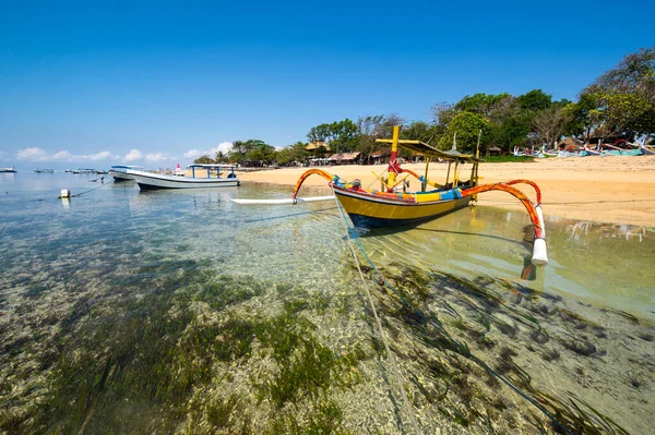 Indiai Óceán Partja Sanur Településen Bali Szigetén Indonéziában — Stock Fotó