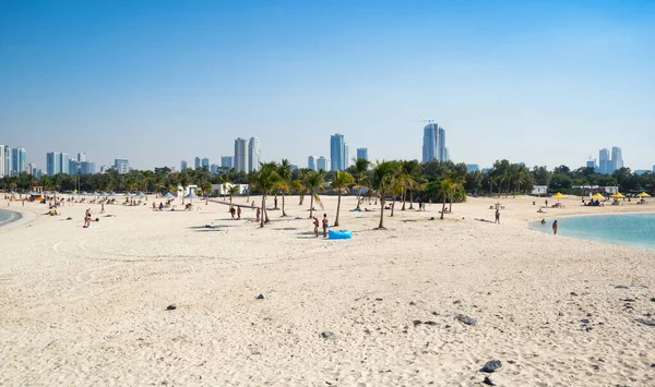 Vista Del Parco Sulla Spiaggia Mamzar Dubai Emirati Arabi Uniti — Foto Stock