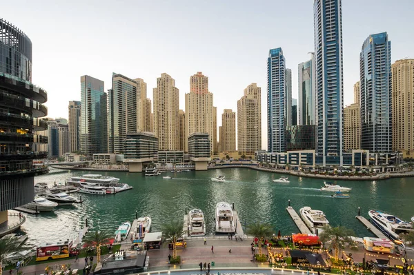 Арабские Эмираты Декабря 2018 Вид Небоскребы Dubai Marina Города Искусственным — стоковое фото