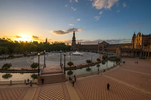 Seville Španělsko Dubna 2019 Španělské Náměstí Plaza Espana Náměstí Parku — Stock fotografie