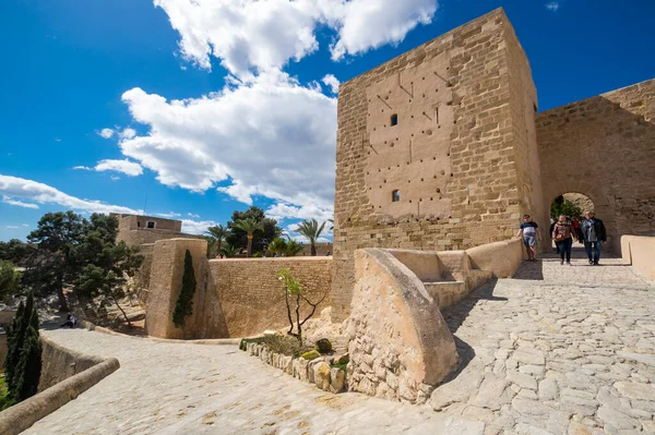 Alicante Espanha Abril 2019 Castelo Santa Barbara Uma Fortificação Centro — Fotografia de Stock
