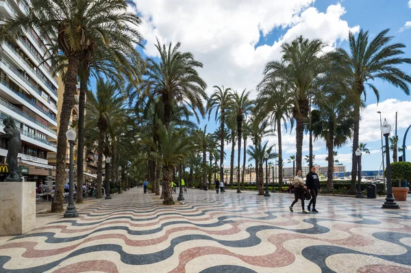 Alicante España Abril 2019 Vista Del Callejón Las Palmeras Principal — Foto de Stock