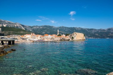 Karadağ 'ın Eski Budva Kasabası Manzarası