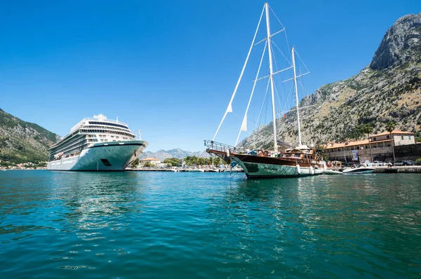 Kotor Montenegro Juni 2019 Blick Auf Das Große Kreuzfahrtschiff Der — Stockfoto