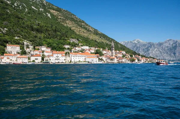 Panorama Zatoki Kotorskiej Miasta Perast Czarnogóra — Zdjęcie stockowe