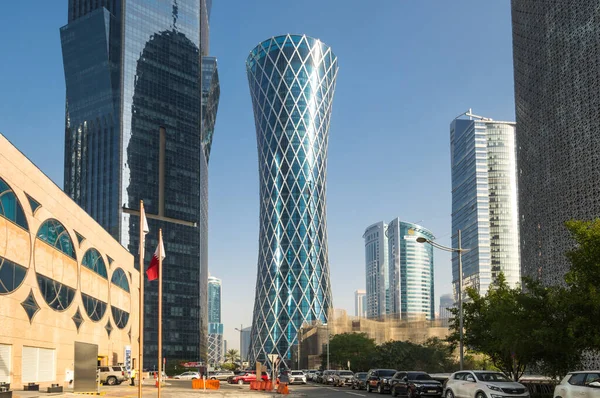 Doha Qatar January 2020 Panoramic View Modern Skyscrapers Centre Doha — Stockfoto