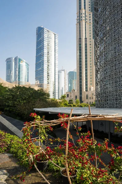 Doha Qatar January 2020 Panoramic View Modern Skyscrapers Centre Doha — стокове фото