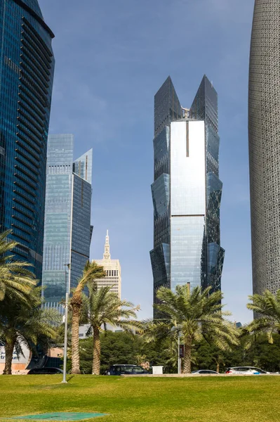 Doha Qatar January 2020 Panoramic View Modern Skyscrapers Centre Doha — Fotografia de Stock