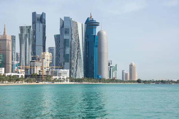 Doha Qatar January 2020 Panoramic View Modern Skyscrapers Centre Doha — Foto Stock