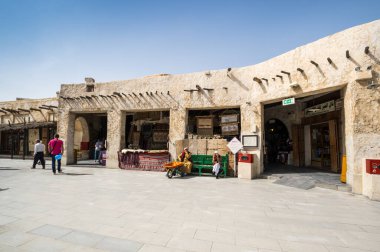DOHA, QATAR - 30 JANUARY, 2020: View of the street in Souq Waqif,  a marketplace (souq) in Doha, in the state of Qatar