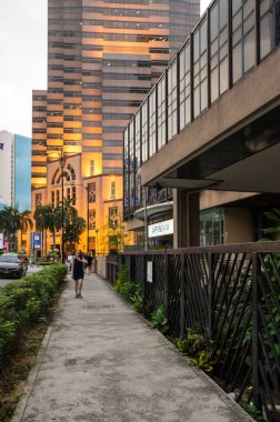 KUALA LUMPUR, MALAYSIA - 31 JANUARY, 2020: Panoramic view of modern buildings in the center of Kuala Lumpur, the capital city of Malaysia