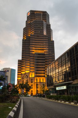 KUALA LUMPUR, MALAYSIA - 31 JANUARY, 2020: Panoramic view of modern buildings in the center of Kuala Lumpur, the capital city of Malaysia
