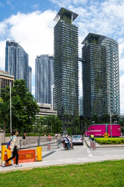 Kuala Lumpur Malaysia Ruary 2020 Panoramautsikt Över Moderna Byggnader Centrala — Stockfoto