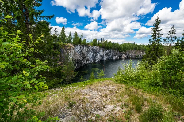 Márvány Kanyon Ruskeala Hegyi Parkban Karelia Oroszország — Stock Fotó