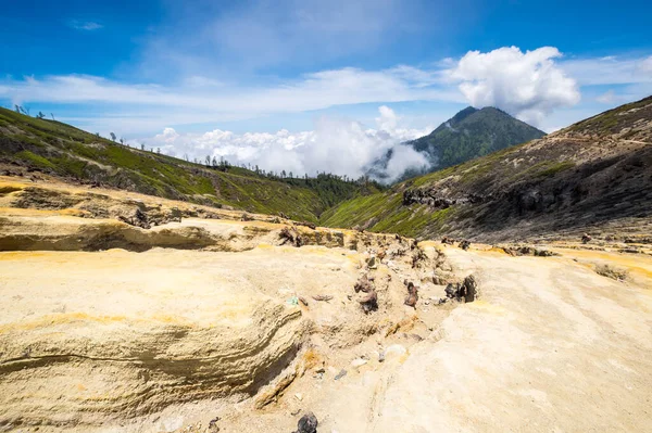 Πλαγιά Του Ηφαιστείου Ijen Στην Ανατολική Ιάβα Ινδονησία — Φωτογραφία Αρχείου