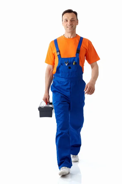 Plumber with suitcase — Stock Photo, Image