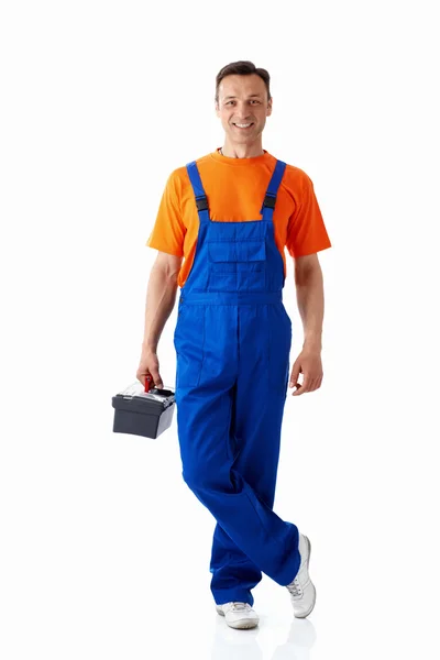 Plumber with suitcase — Stock Photo, Image