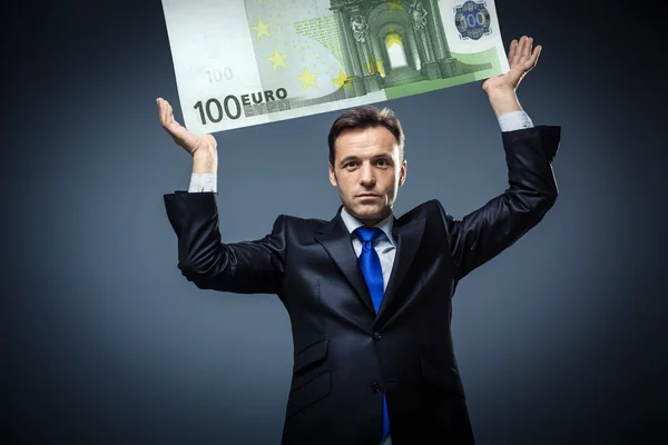 Businessman with euro — Stock Photo, Image