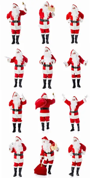 Koláž Staršího Santa Clause Bílém Pozadí — Stock fotografie