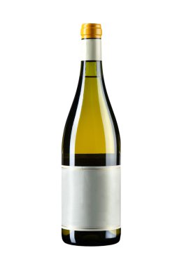 ayakta şarap şişesi üzerinde beyaz izole