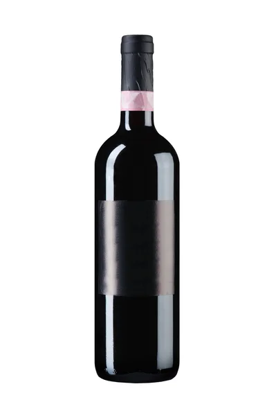 Láhev vína na bílém pozadí — Stock fotografie