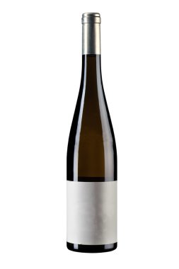 Beyaz arka planda cam şişe