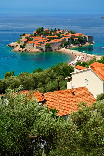 Czarnogóra wyspy sveti stefan — Zdjęcie stockowe