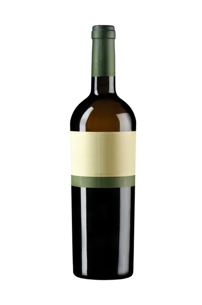 Garrafa de vinho não aberto isolado em branco — Fotografia de Stock
