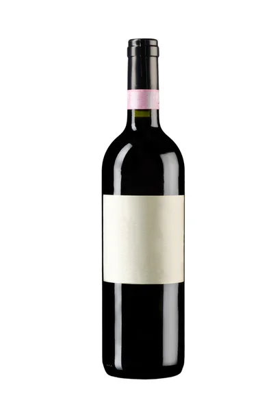 Neotevřenou láhev vína na bílém pozadí — Stock fotografie
