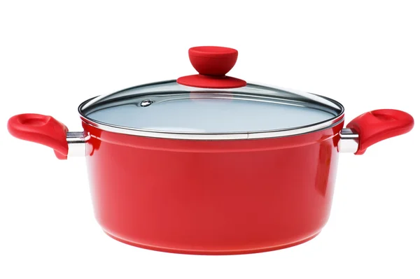 Casserole avec revêtement céramique sur blanc — Photo