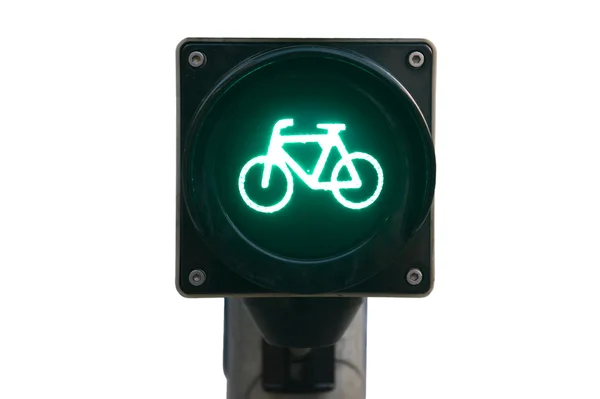 Traffic light for bicycles isolated — Stock Photo, Image