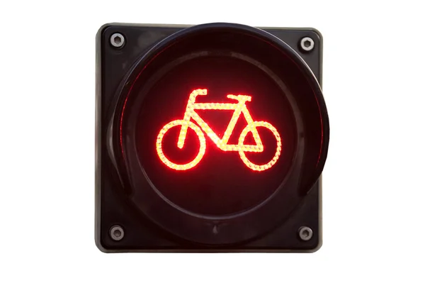 Traffic light for bicycles isolated on white — Stock Photo, Image