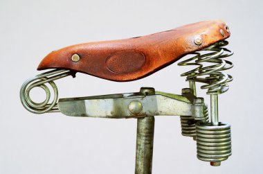 Old-fashioned vintage leather bike saddle clipart