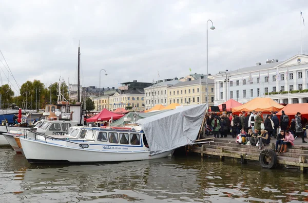 HELSINKI, FINLAND, OKTOBER 2012: The Helsinki Baltic Herring Fair is held on 7,13 October in the central Market Square of Helsinki, the capital of Finland. — Stock Photo, Image