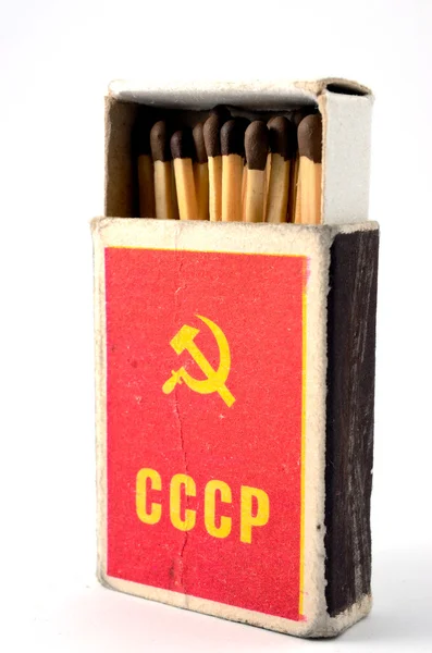Doboz gyufa-a Szovjetunió felirat — Stock Fotó