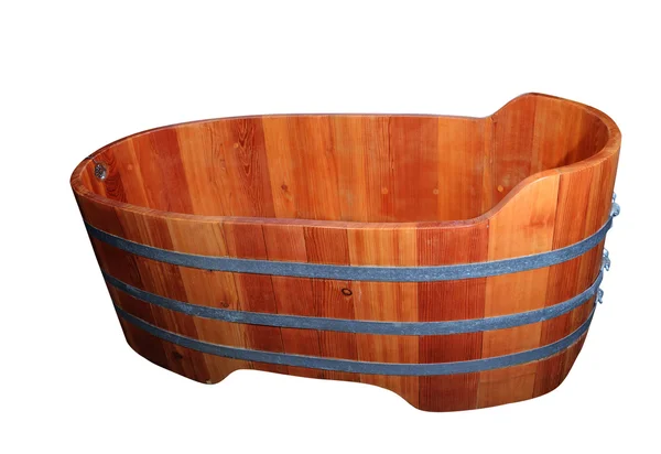 Empty wooden bathtube — Stock Photo, Image