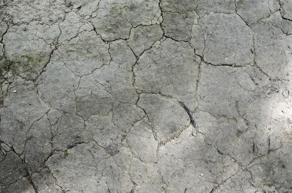 Superfície cinza argila rachada — Fotografia de Stock