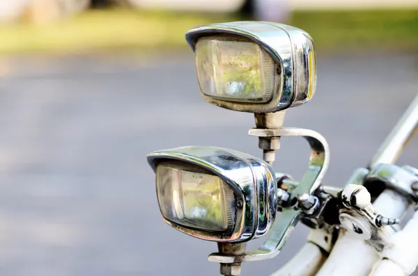 Two old vintage bicycle lights — Stock Photo, Image