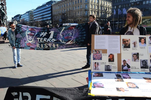 Anarchistisches schwarzes Kreuz führt eine Kampagne zur Verteidigung des p — Stockfoto